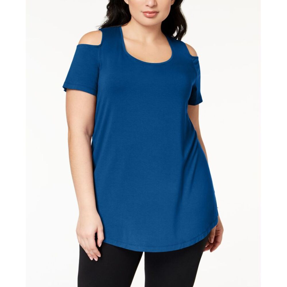JM Collection Plus Size Cold-Shoulder Top